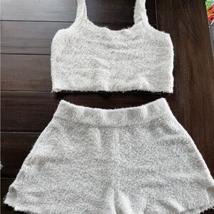 Abercrombie & Fitch White Two Piece Pajama Set